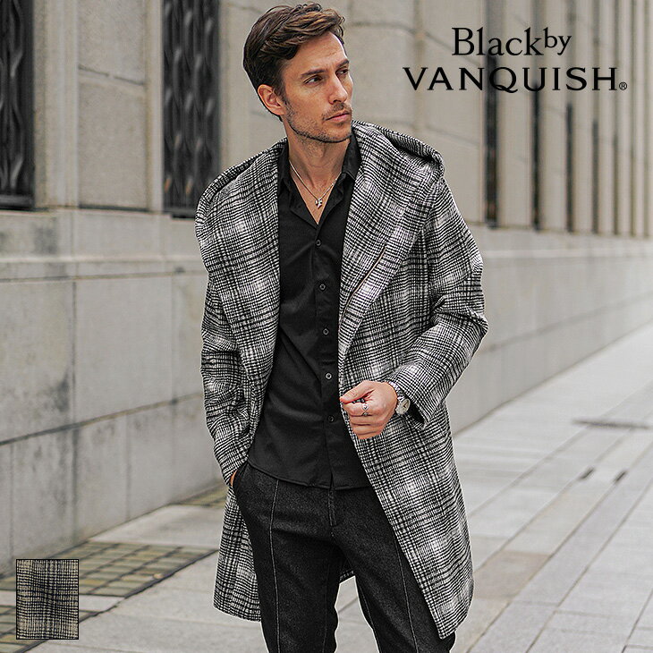 コート メンズ ブランド カジュアル 40代 ビジネスコート チェック フード ロングコート チェック柄 ひざ上 ひざ下 大きいサイズ 秋 秋服 秋物 秋冬 き...