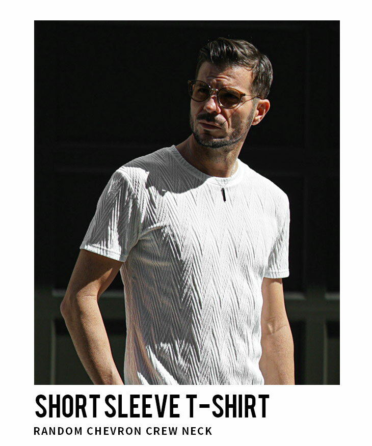 Tシャツ メンズ 半袖 半袖Tシャツ 総柄 ストレッチ 白 黒 ホワイト ブラック 細身 ...