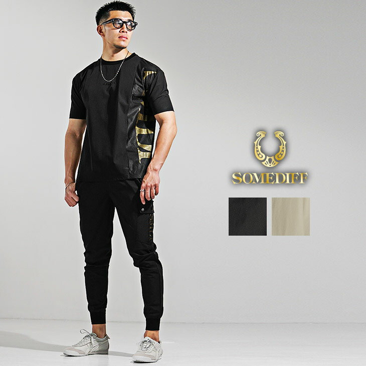 セットアップ メンズ ストレッチ セットアップ 上下セット 半袖Tシャツ メンズ ストレッチパンツ メンズ ロングパンツ メンズ メッシュ 生地 カーゴパンツ ...