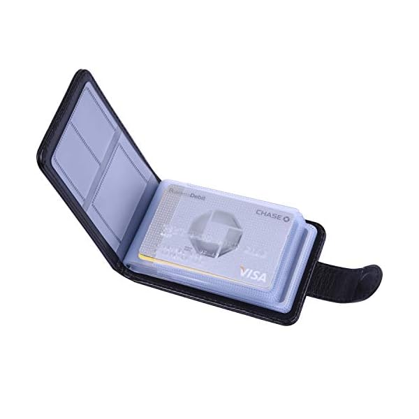 楽天ever-leafクレジットカードケース 磁気 スキミング防止 カードファイル 透明 資格証/保険証/免許証/キャッシュカードケース ポイントカード入れ PUレザー 横型 20枚収納 ブラック