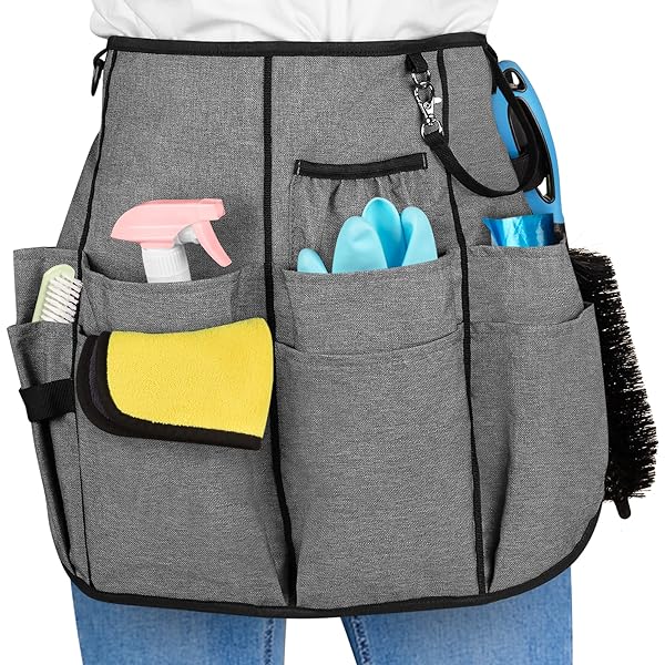 ショートエプロン 作業用 ハーフ/理容エプロン 撥水(グレー)