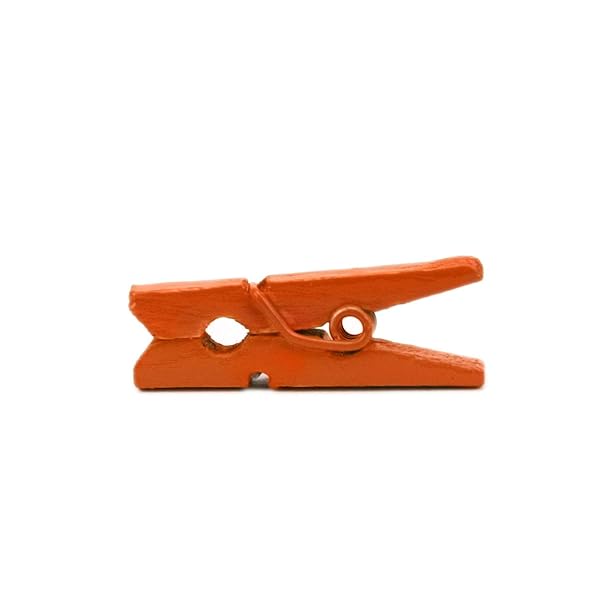 工芸木製ミニ洗濯バサミ、2.5センチメートル長、15色、1パック200個(オレンジ)
