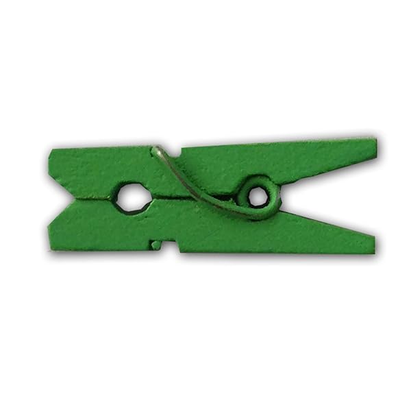 工芸木製ミニ洗濯バサミ、2.5センチメートル長、15色、1パック200個(古典的なグリーン)