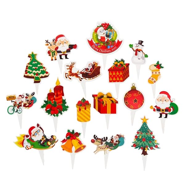 ケーキトッパー クリスマス カップケーキトッパー 200枚 ケーキピック クリスマス飾り クリスマスパーティー