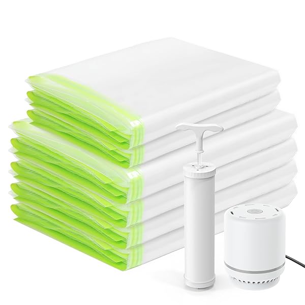 Umimile 布団圧縮袋 圧縮袋 布団 6枚組 120×100cm 2枚/100×80cm 4枚 ふとん圧縮袋 電動ポンプ付き 防塵..