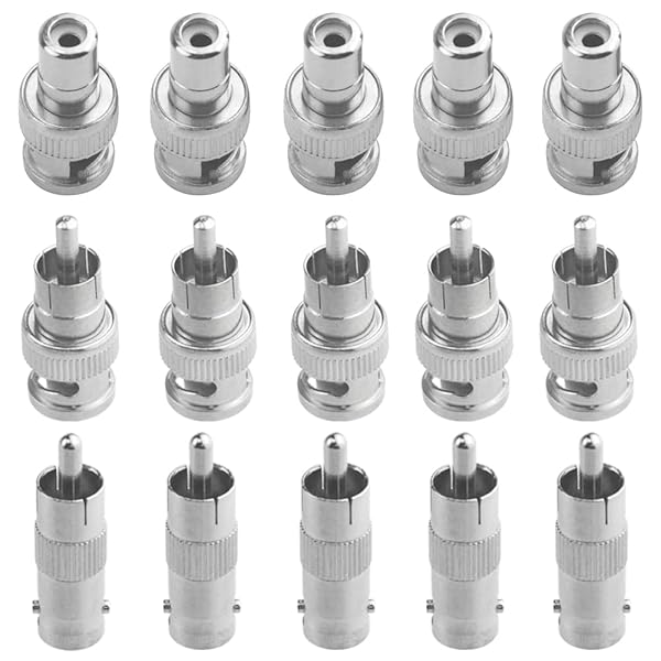 15個 BNCオス-RCAオス＋BNCメス-RCAオス＋BNCオス-RCAメスプラグ 同軸 変換アダプタコネクター各5個