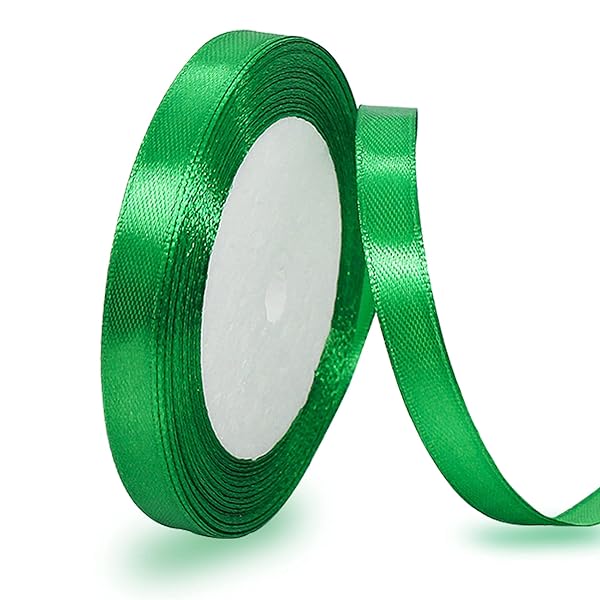 10mm グリーン リボン ラッピング 縦長22Mサテンリボン 手芸 手作り ギフトラッピング用リボン 緑色