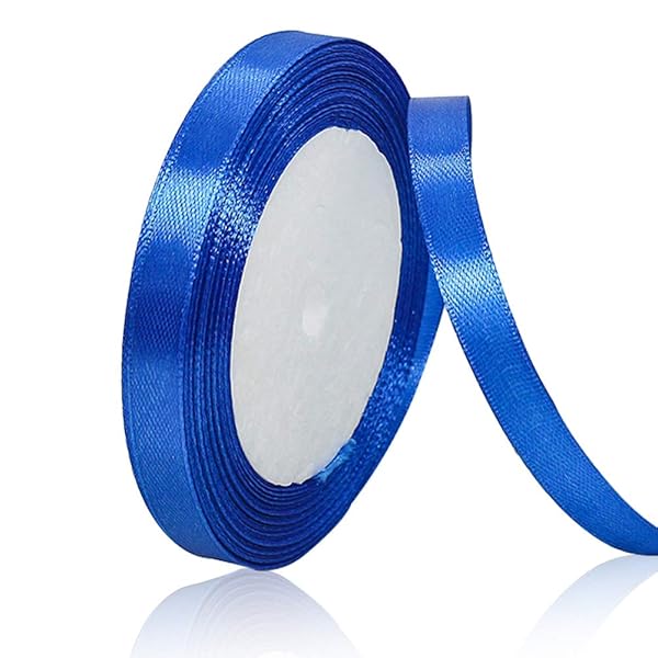10mmブルーサテンリボン、23メートル手芸用ファブリックリボン、ギフトラッピング、ヘアリボン、誕生日や結婚式の装飾