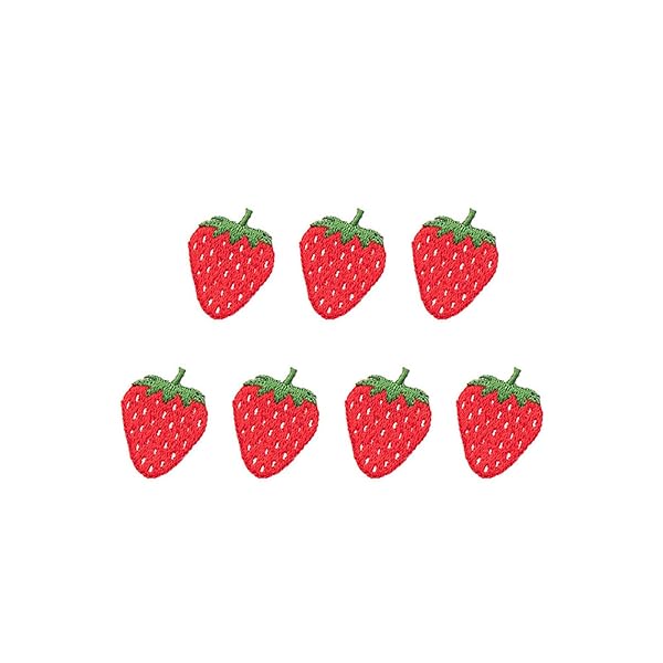 ワッペン アイロン アップリケ 女の子 子供 小さい 刺繍 入園 かわいい (イチゴ 小さめ 7点 セット)