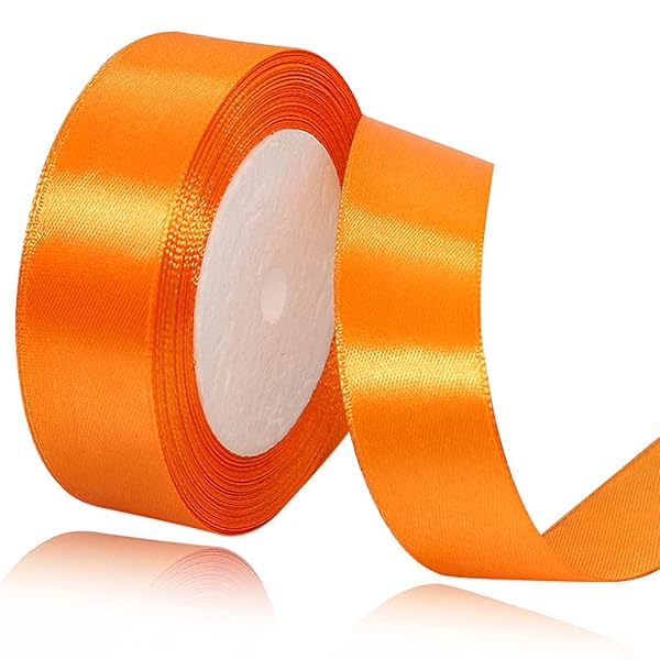 25mm オレンジ リボン ラッピング 縦長22Mサテンリボン 手芸 手作り ギフトラッピング用リボン 橙