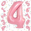 数字 バルーン ピンク 大きい 誕生日 ナンバー 4 アルミ風船 32インチ ハッピーバースデー パーティー 成人式 入学 卒業式 記念日 お祝い 飾り付け