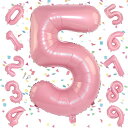 数字 バルーン ピンク 大きい 誕生日 ナンバー 5 アルミ風船 32インチ ハッピーバースデー パーティー 成人式 入学 卒業式 記念日 お祝い 飾り付け