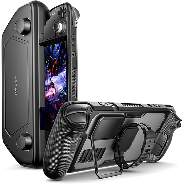 PC0104 ModCase Steamデッキ対応、Steamデッキ対応ケースは取り外し可能なフロントシェル、ボディ保護シェル、メタルブラケットとストラップを含...