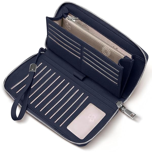 楽天ever-leafお薬手帳ケース 母子手帳ケース 軽量 手首バンド付 おしゃれ 通院ケース 通院まとめ・ 診察券・ 保険証・ 小銭・キャッシュカード（ダークブルー）