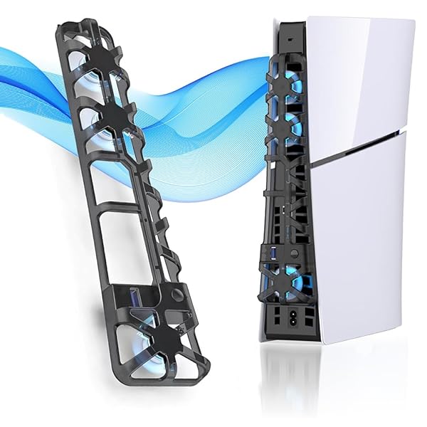 【新型 PS5 Slim 対応】PS5 Slim 冷却ファン 新型PS5 ファン PS5 周辺機器 LEDライト PS5 Slim 対応 ディスク版 デジタル版 PC 兼用