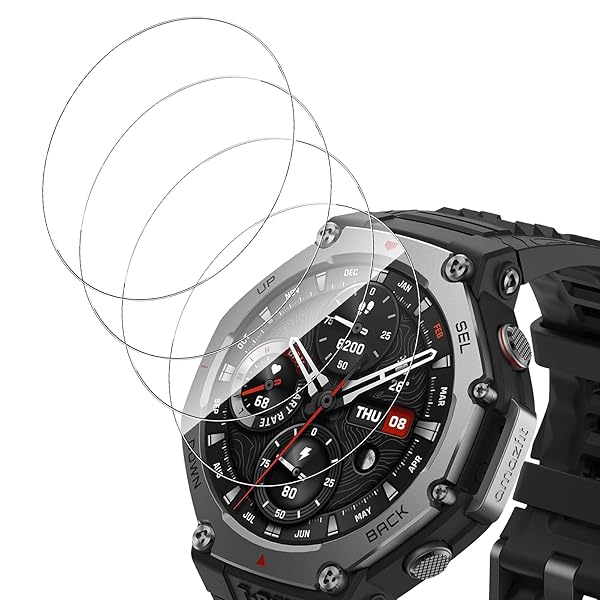 【4枚入り】For Amazfit T-Rex 3/Amazfit T-Rex 3 Pro フィルム 強化ガラス 高透過率 高タッチ感 保護フィルム 旭硝子素材...