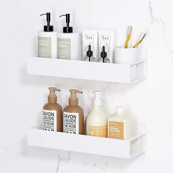 浴室用ラック マグネットラック お風呂 マグネットラック バスルームラック シャワーラック 収納ラック 吸着式壁掛け 水切り 穴あけ不要 錆びにくい 浴室とキッチンの収納ラック 2段式