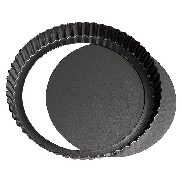 タルト型、キッシュ型、ノンスティックパイ型、ジパイ型、キッシュ型深型、ベーキング、ピザ、パイ、ケーキ用、シリコンブラシ付き (20cm×3cm)