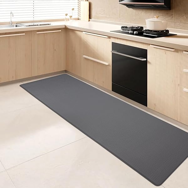 キッチンマット 120cm 拭ける 踏み心地いい 洗濯いらず 衝撃吸収 お手入れ簡単 低反発クッション 滑り止め 厚さ8mm ポリ塩化ビニール ずれない 台所 マット 撥水 無地 防汚 PVC