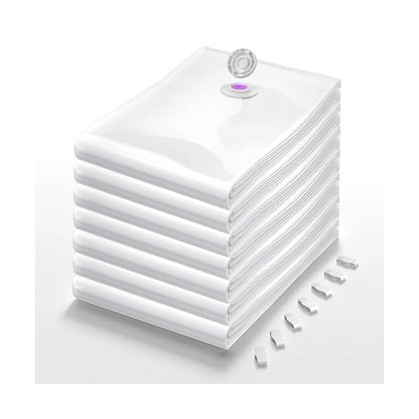 布団圧縮袋 布団収納袋 XLサイズ 7枚セット（100x80cm）衣類圧縮袋 高密封・漏れなし 厚手 特大 羽毛布..