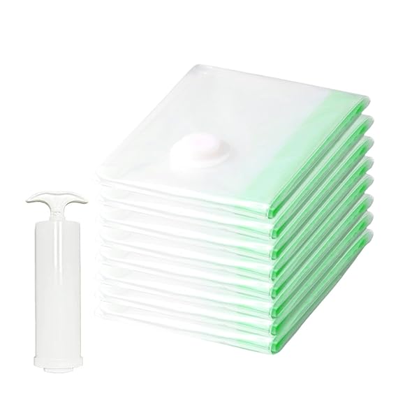 布団圧縮袋【1個手動ポンプ、2*XL、2*L】 掃除機不要 旅行用 衣類 毛布 洋服 ふとん 特大サイズ 省スペ..