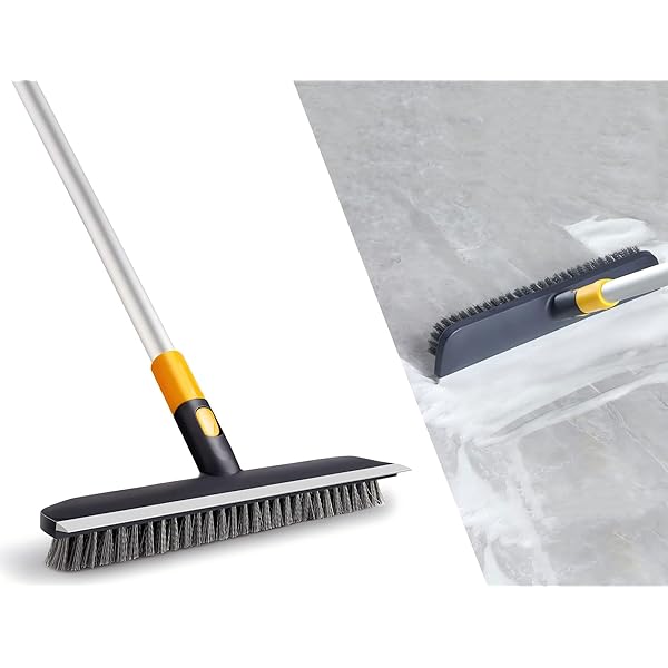 デッキブラシ 風呂ブラシ タイルブラシ 94-130cm伸縮可能 掃除用品 風呂掃除 浴室掃除 ベランダ/玄関/床/庭園にも適用 (ネイビーブルー)