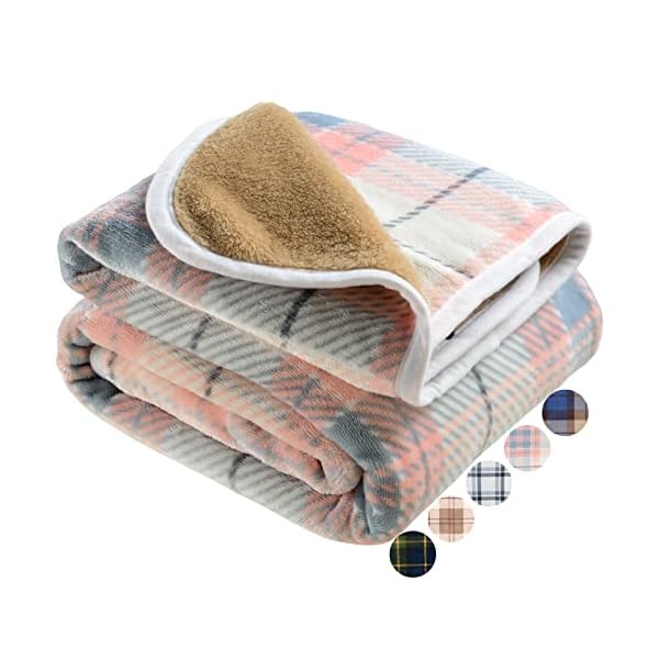 楽天ever-leafひざ掛け ブランケット 大判 選べる5色2サイズ 4way 着る毛布 ボタン付き 改良 防寒対策 あったか チェック柄 おしゃれ 吸湿保温 抗菌加工 静電気防止 洗濯可能 手触り 家·オフィス·アウトドア·車·出張 などに適用 通年使用 （ピンク,