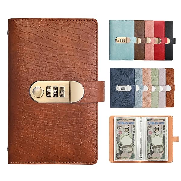 お札 貯金箱 お金仕分け 封筒貯金 ファイル バインダー お札 コンビネーションロッ 取扱説明書付き 貯..