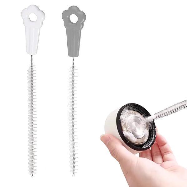 ステンレス製洗浄ブラシ ナイロン ストローブラシ 哺乳瓶ブラシ 再利用可能 自由に曲がる 隙間用 飲用..