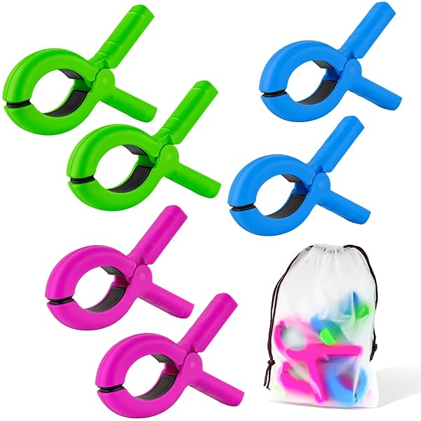 MITUKE 洗濯ばさみ 大型 強力 洗濯ピンチ 布団クリップ 収納袋付け すべらない シリコン素材 滑り止め 強力クリップ おしゃれ 家庭用 洗濯用品 (ブルー+グリーン+ピンク（各2個）)