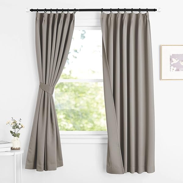 1級遮光 断熱 防音 防寒 カーテン 幅100cm丈200cm ブラウン 2枚セット おしゃれ カーテンセット 節電対策 間仕切り用 ホーム飾り アパート マンション リビングルーム用 亜麻色