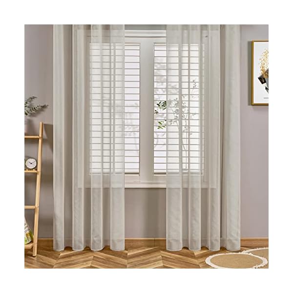 レースカーテン 215cm丈 クリーム カーテン レース セット 透け感 UVカット 遮熱 断熱 省エネ 北欧 無地 おしゃれ 可愛い 洗える