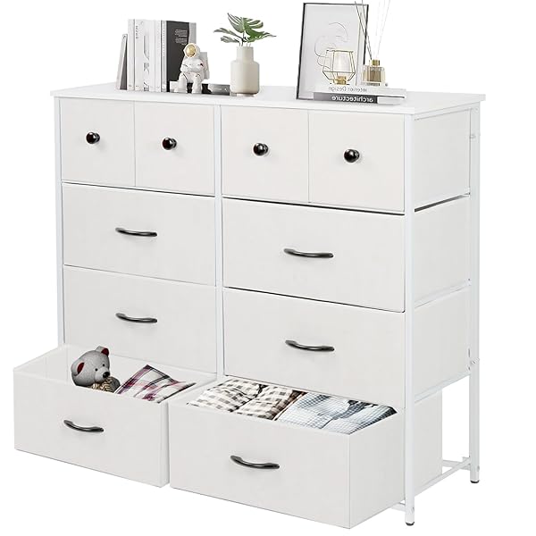 チェスト タンス 収納チェスト 洋服収納 リビング 収納 大容量 4段10杯 100*30*98cm 箪笥 衣類収納 引き出し付き おしゃれ 収納ケース 木製天板 組立簡単 AG-CTG02 (4段10杯 白+白)