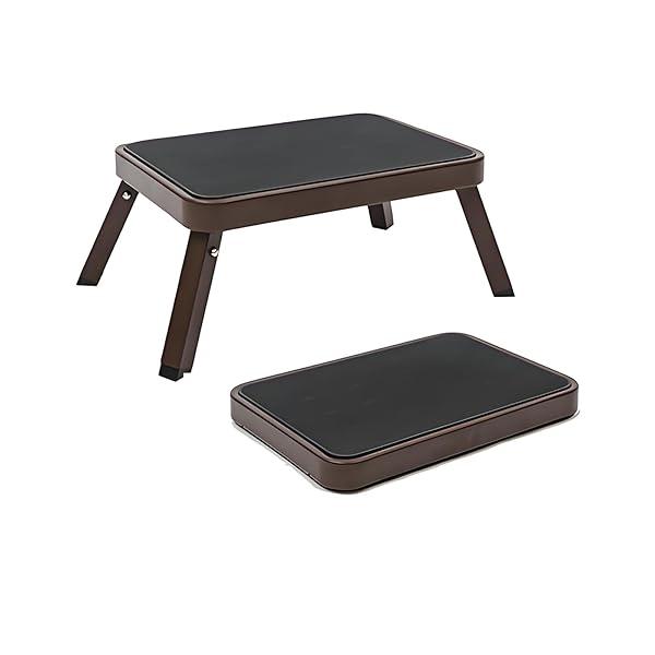 踏み台 折りたたみ 踏み台 車 車の乗り降り 滑り止め 耐荷重120kg 足場 トイレ、車、室外用（ブラウン）