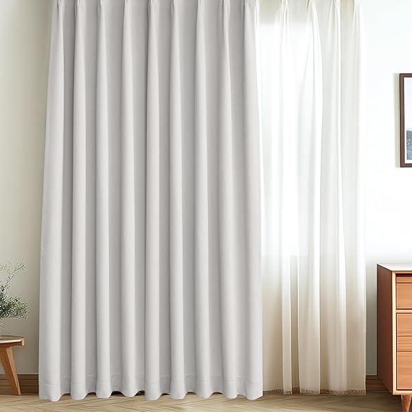 カーテン 遮光カーテン 1枚組 丈178cm x 幅150cm 99.99％以上遮光 1級 遮光カーテン 断熱 防音 形状記憶加工 厚手 無地 洗濯可能 寝室 リビング用 ホワイト