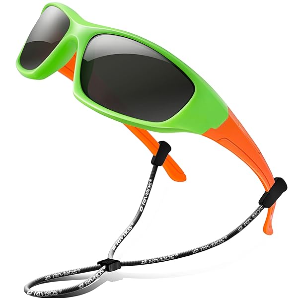 リバッズ RBK003 キッズ 子供用サングラス 偏光レンズ ゴムフレーム UVカット (グリーン)