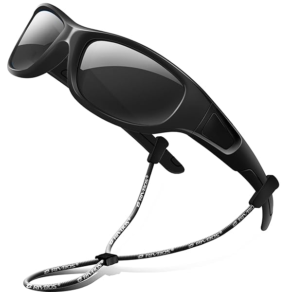 リバッズ RBK037 キッズ 子供用サングラス 偏光レンズ ゴムフレーム UVカット (ブラック＆ブラック)