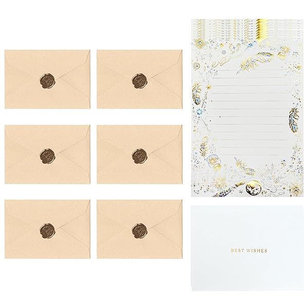 6枚レターセット 手紙 おしゃれ花嫁 セット 便箋 おしゃれ手紙 封筒プロポーズ 羽根金便箋,メッセージカード適用します母の日、クリスマス、誕生日の宴会、花嫁式の招待状、卒業の招待状、子供の百日の宴 (6枚黄色が)