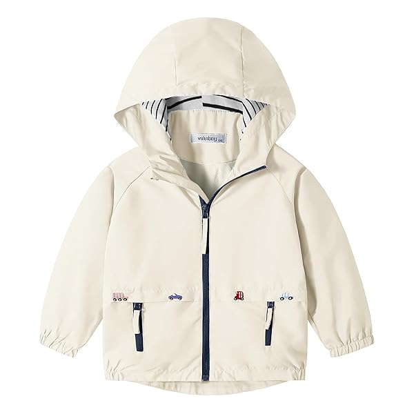 ウインドブレーカー キッズ 男の子 子供 アウター ジャンパー 春 秋 薄手 裏地付き 撥水 防風 防寒 80-140cm (ベージュ,100)
