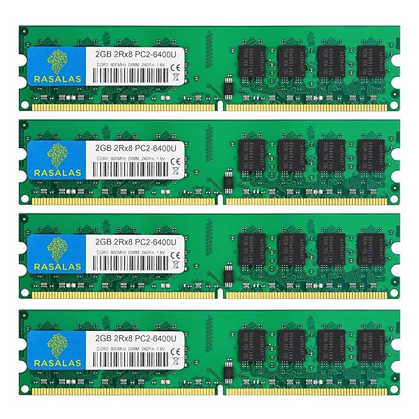 DDR2 800 PC2-6400 4枚x2GB DDR2-800 Udimm 2Rx8 1.8V CL6 Non-ECC デスクトップ・コンピュータメモリー