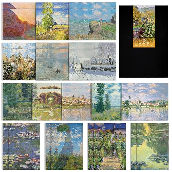 クロード モネ 葉書 はがき 30セット Claude Monet 油彩画 ポストカード 郵便番号枠入り メッセージカード ミニカード 絵葉書 POSTCARD おしゃれ 絵はがき