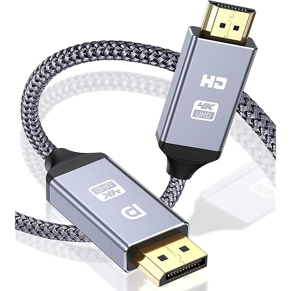 DisplayPort to HDMI ケーブル 5M, ディスプレイポート HDMI 変換ケーブル DP to HDMI 単方向伝送 オス・オス，ディスプレイポート-HDMI 変換オス・オス， Lenovo、HP、ASUS、Dellおよびその他のブ