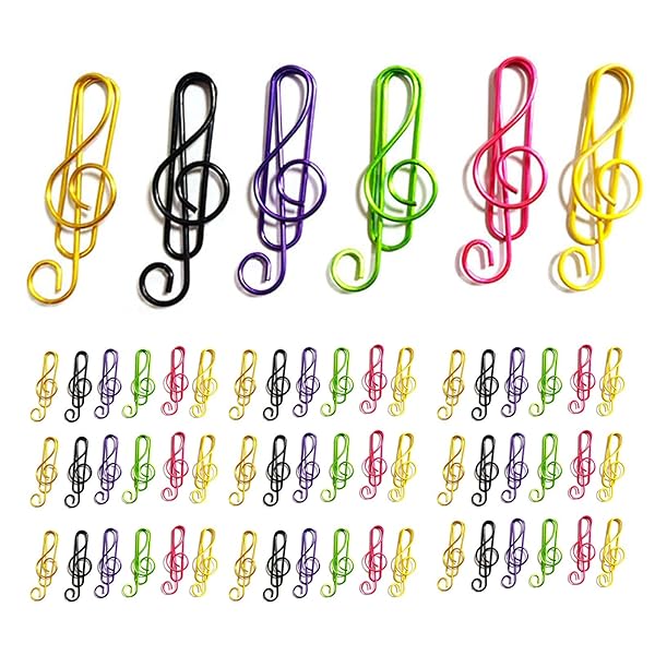 ペーパークリップ 金属製 60枚セット 6色 39*13mm