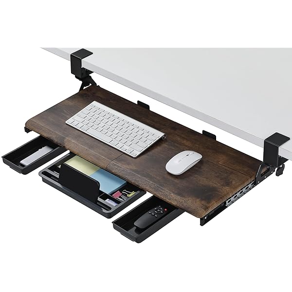 キーボードスライダー 後付け クランク式 天板2枚接ぎ 幅680*奥300mm スライドスムーズに 人間工学 姿..