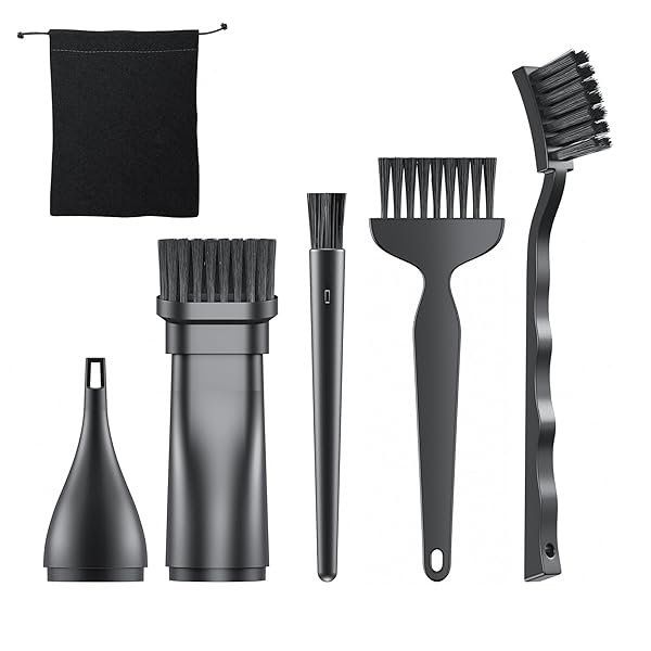 エアダスター2種類ノズル ブラシ3本 ブロワー 洗車収納袋 クリーナー ブラシ 除電ブラシ すきま用ブラシ付き ウォッシャブル ほこりとり