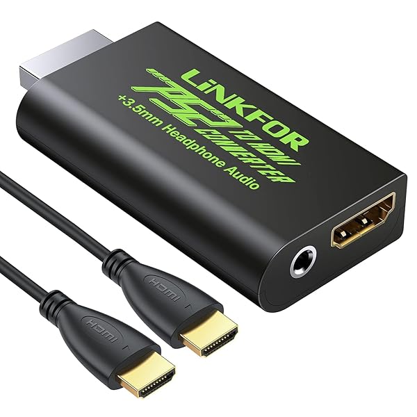 PS2 to HDMI コンバーター 変換 アダプター 3.5mmヘッドホンジャック USBケーブル HDMIケーブル付属