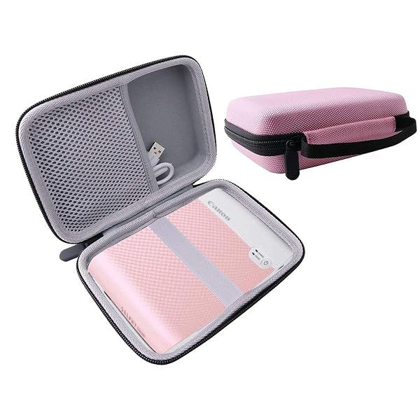 Canon キヤノン SELPHY QX20/SELPHY SQUARE QX10 プリンター 専用保護収納ケース (ピンク)