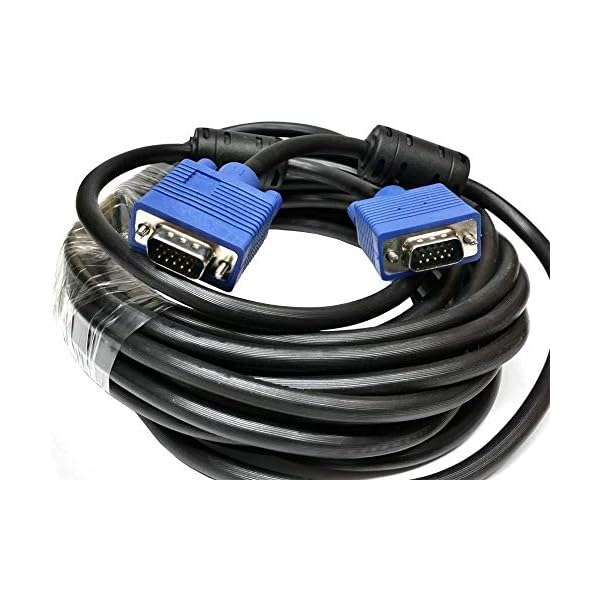 hop VGA ケーブル 15ピン オス・オス 延長ケーブル VGA-VGA ディスプレイケーブル プロジェクター ディスプレイ ノイズに強いダブルコア付 (15M)