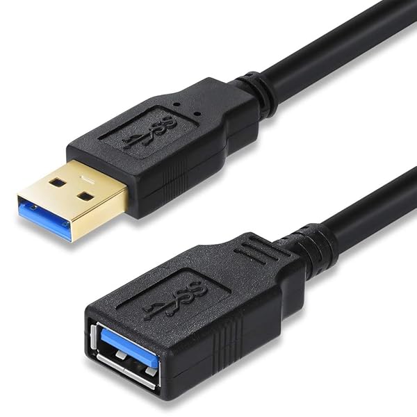 USB 延長 3M USB3.0延長ケーブル 金メッキコネクタ タイプAオスからAメスへの延長ケーブルコードデータ転送5Gbps、ドライブ、マウス、キーボード、カードリーダープリンターなど (3M)