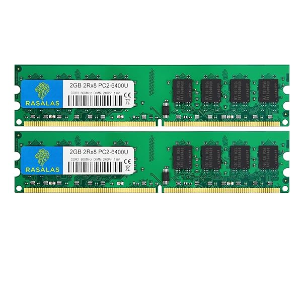 DDR2 800 PC2-6400 2枚x2GB DDR2-800 Udimm PC2-6400U 2Rx8 1.8V CL6 240 Pin デスクトップ・コンピュータメモリー